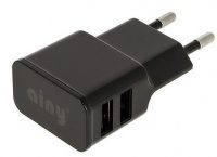 СЗУ Ainy EA-031A выход на 2 USB 1000/2100 ma (black)
