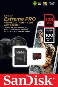 Карта памяти SanDisk Extreme microSDXC 128Gb Class 10 100MB/s + SD adapter