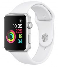 Умные часы Apple Watch Series 2, 38 мм, корпус из серебристого алюминия, спортивный ремешок белого цвета