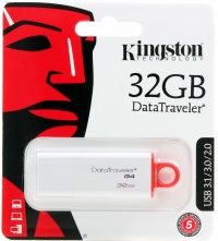 Флеш-накопитель Kingston 32Gb DataTraveler G4 USB3.0 (white)
