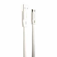 Кабель USB-microUSB Remax Full Speed Fast Charging плоский белый 1м (RC-001m)