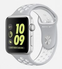 Умные часы Apple Watch Nike+ 42 мм, корпус из серебристого алюминия, спортивный ремешок Nike белого цвета