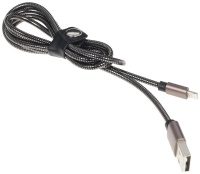 Кабель USB Lightning Red Line S7 металический переплёт 1м (black)